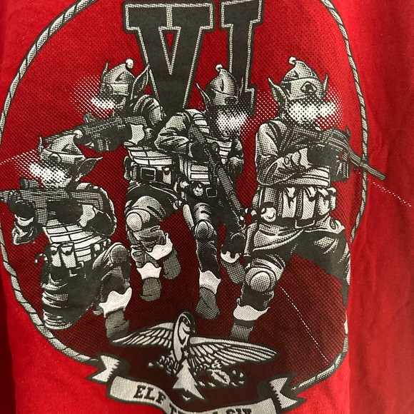 Club Grunt Style men’s red XXL ELF Team Six tee - Picture 2 of 6